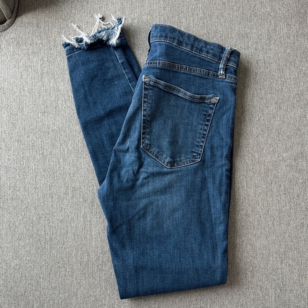 Topshop Distressed Blue Ankle Jeans